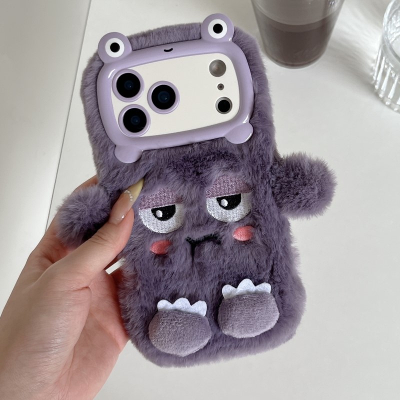 Phone Cases For Iphone 15 - かわいい漫画風おやすみ表情のiPhoneケース（iPhone 17、16、15、14、13 Pro Max対応）ぬいぐるみのような柔らかい保護カバー