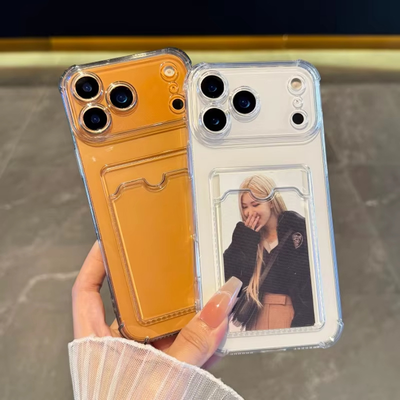 Phone Cases That Hold Cards - 透明カードスロットホルダーケース iPhone 14 Plus 15 13