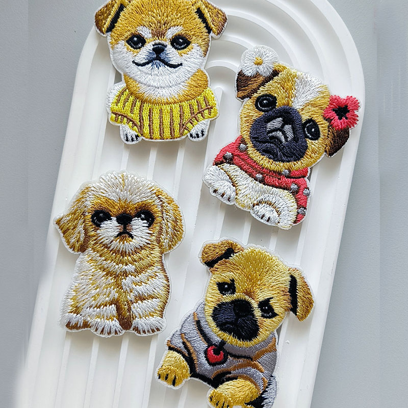 Phone Cases Eco Friendly - 衣類用の粘着性の刺繍パッチ,かわいい子犬のアップリケ,子供用の装飾,電話ケース,バッグ,手作りのステッカー
