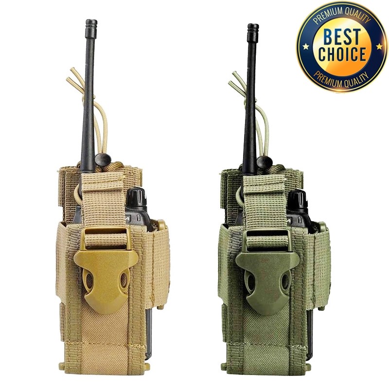 Military Grade Case - タクティカルなウォーキートーキーホルダー,ラジオポーチ,ハンティングインターホンハンギングバッグ,屋外ナイロンモールラジオポーチ,新品