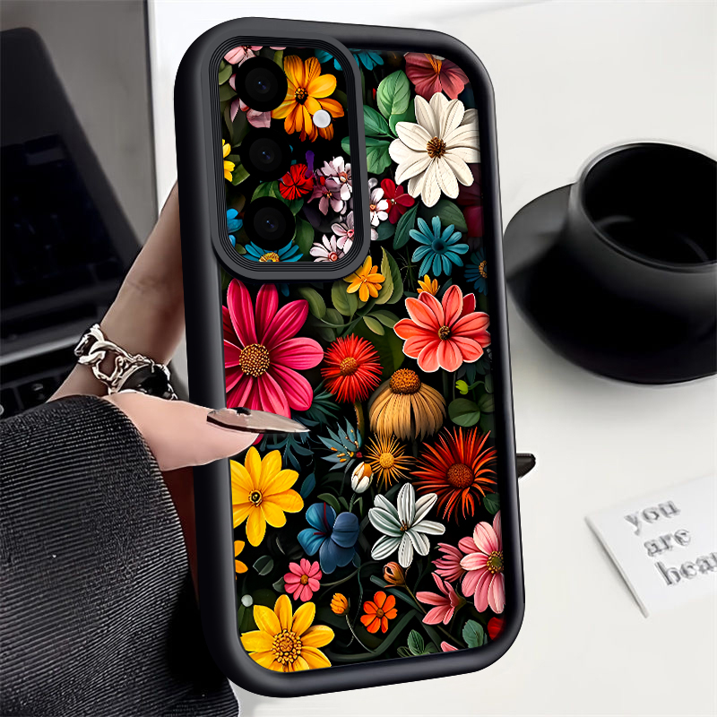 Phone Cases A14 Samsung - カラフルな花柄ケース Samsung Galaxy A57 A37 A17