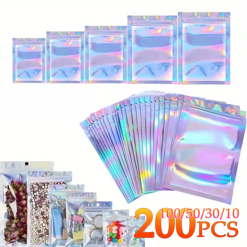 Phone Cases Eco Friendly - 10-200 個レーザージップロックバッグ再密封可能なプラスチックポーチイヤリングネックレス携帯電話ケース化粧品ギフト包装用