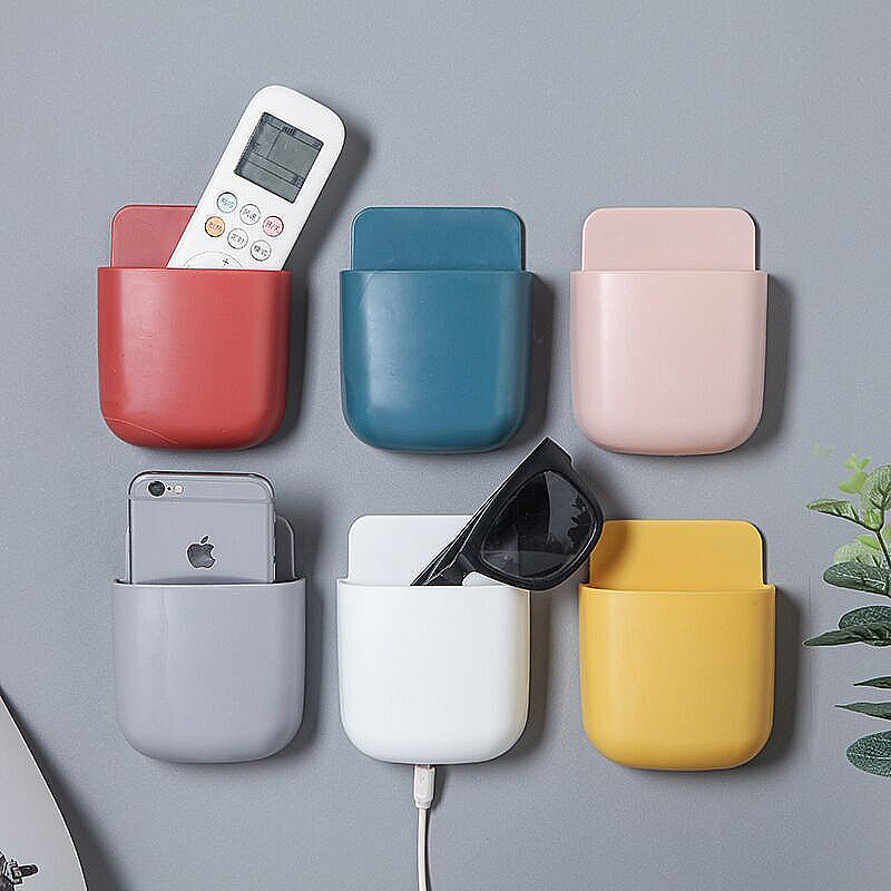 Phone Cases Eco Friendly - 壁掛け収納ボックス携帯電話プラグホルダースタンドラックリモコン収納オーガナイザーケースエアコンテレビ用