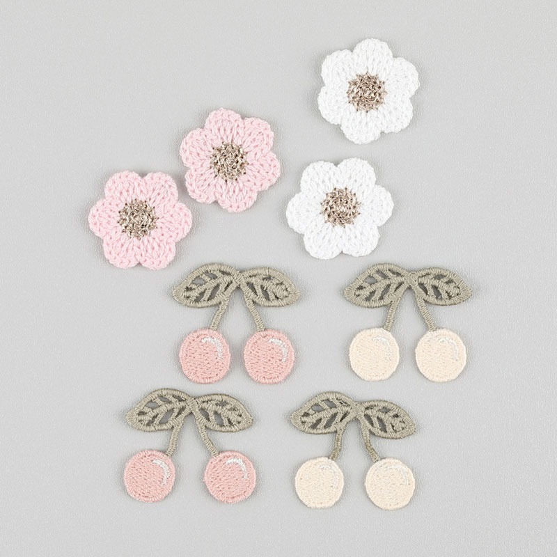 Phone Cases Eco Friendly - 20 個ピンクホワイト桜刺繍アップリケヘアクリップアクセサリー携帯電話ケース DIY 装飾パッチ