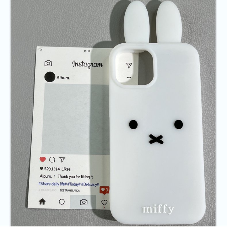 Phone Cases Kawaii - 3D立体のかわいいミッフィーウサギのスマホケース iPhone 17 16 15 14