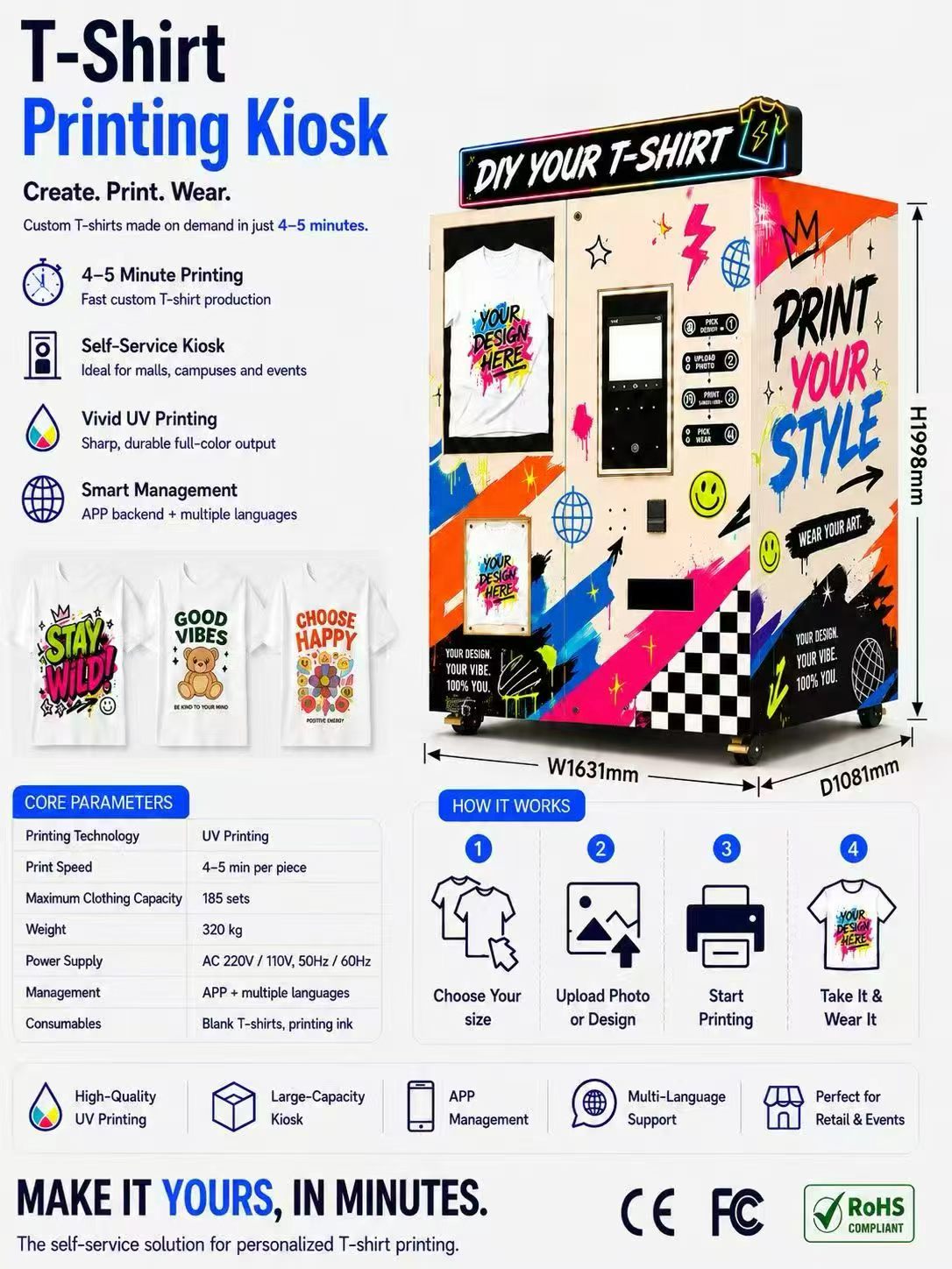 UVフラットベッドプリンター自動販売機カスタムTシャツスマホ - Phone Cases Vending Machine のレビューと価格