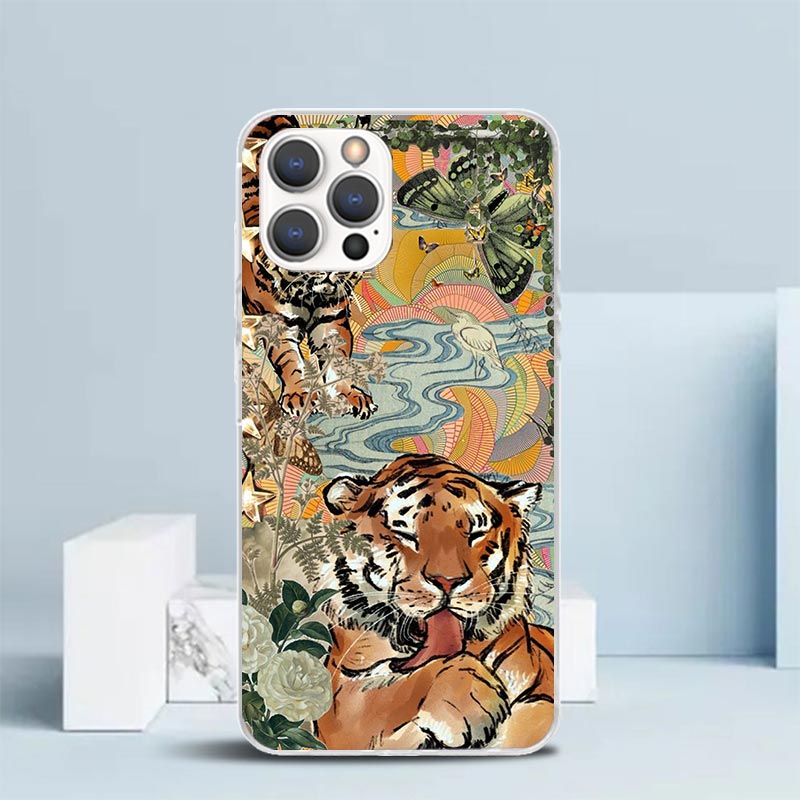 高級タイガーパターンアートソフトカバー iPhone 16  - Phone Cases That Fit Iphone 16E のレビューと価格