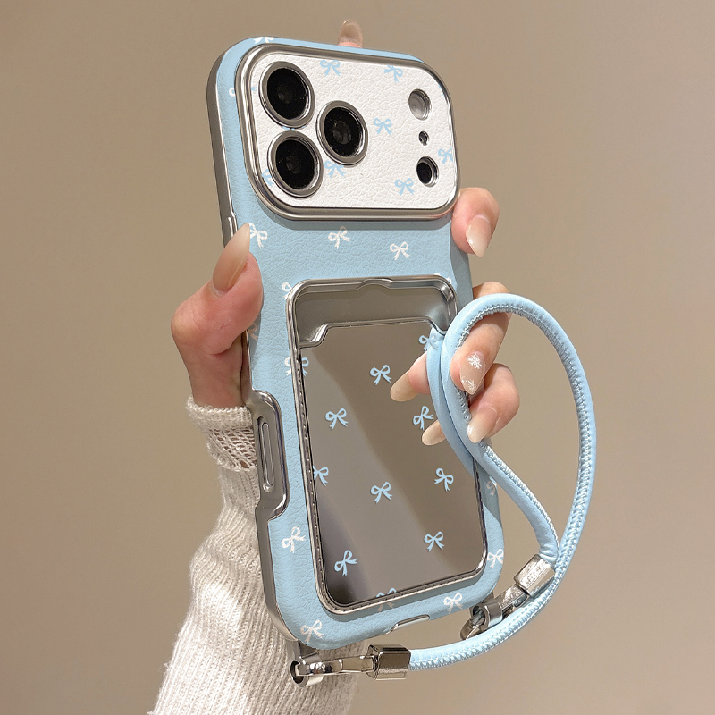 可愛いリボン付きミラーカードホルダー付きiPhone17/1 - Phone Cases That Hold Cards のレビューと価格