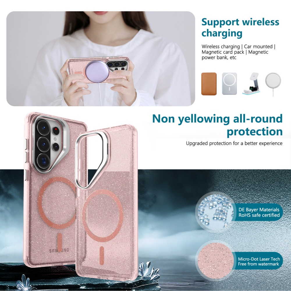 軍事グレードの金属フリップレンズサットグリッタークリアケース - Military Grade Case のレビューと価格