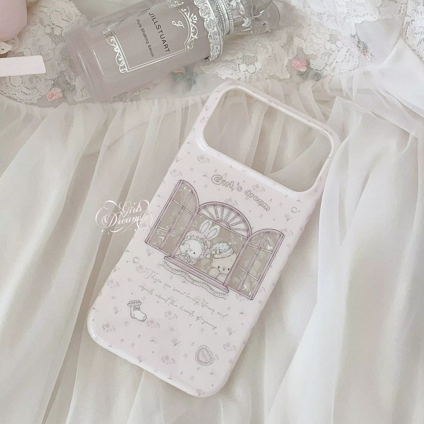 可愛いウサギと花柄のピンクY2Kガールズドリームフォンケース - Phone Cases Kawaii のレビューと価格