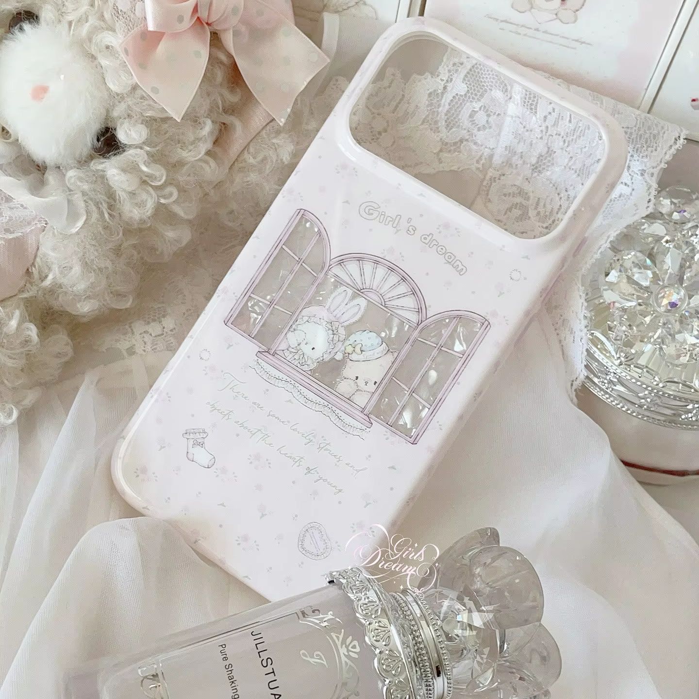可愛いウサギと花柄のピンクY2Kガールズドリームフォンケース - Phone Cases Kawaii のレビューと価格