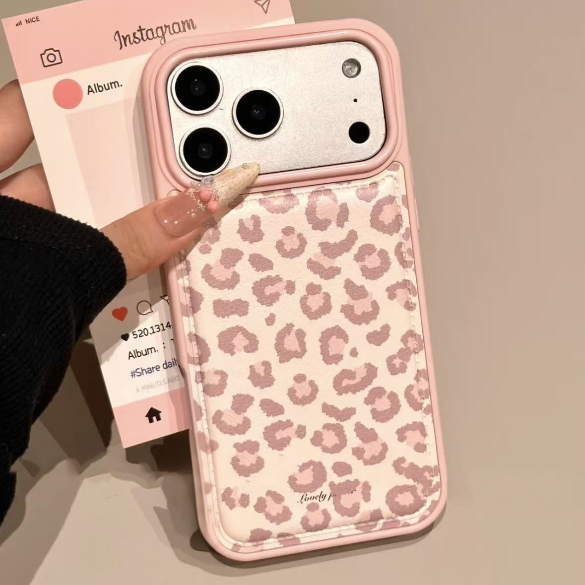 シンプルな韓国風ピンクレトロレオパード柄スマホケース iPh - Phone Cases Junk のレビューと価格