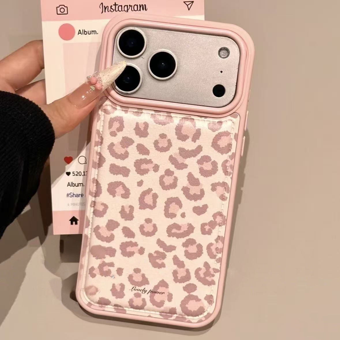 シンプルな韓国風ピンクレトロレオパード柄スマホケース iPh - Phone Cases Junk のレビューと価格