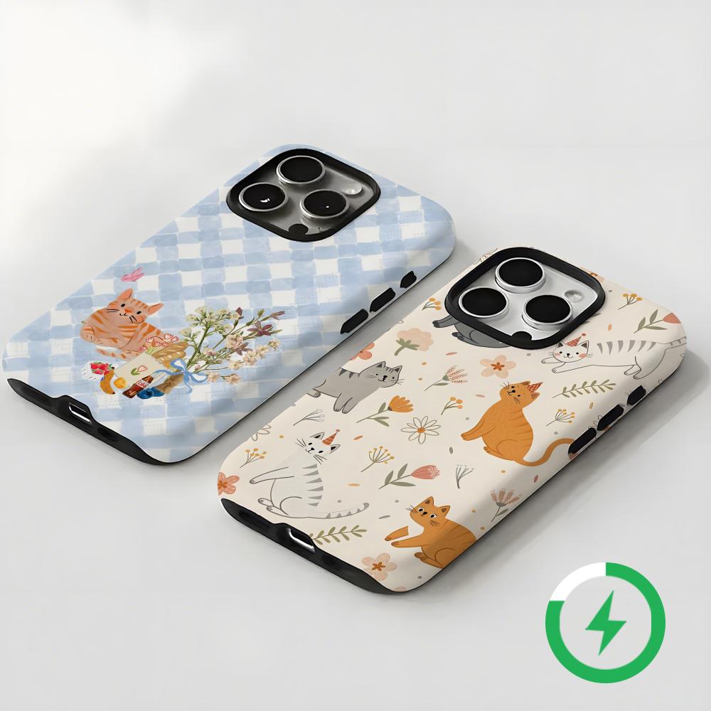 かわいい猫と犬のスマホケース マグネット式 2-in-1 光 - Phone Cases For Iphone 15 のレビューと価格