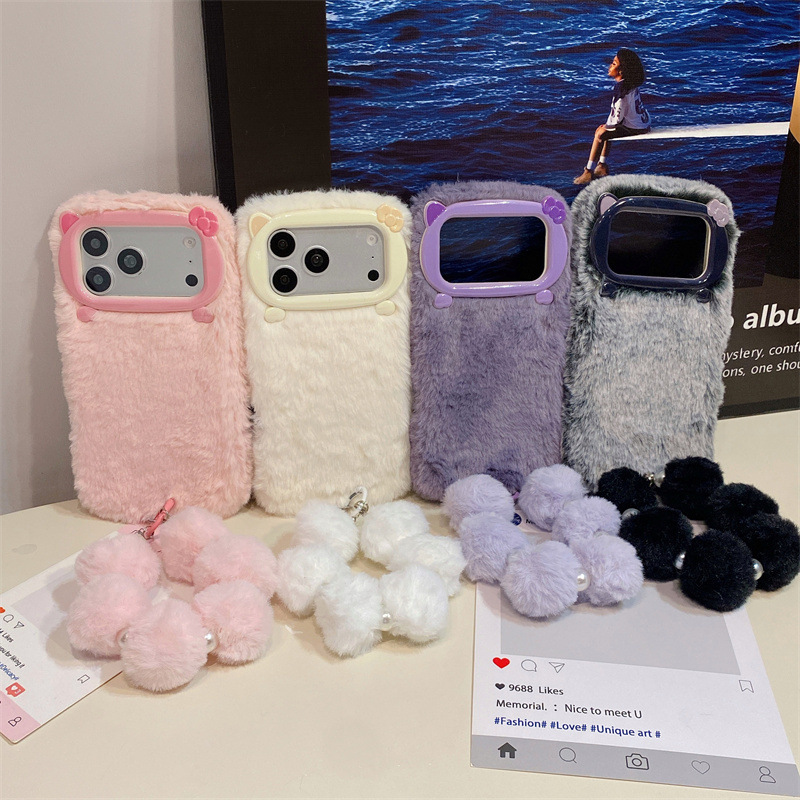 高級感のある無地のファー素材のプラッシュフォンケース iPh - Phone Cases For Iphone 15 のレビューと価格