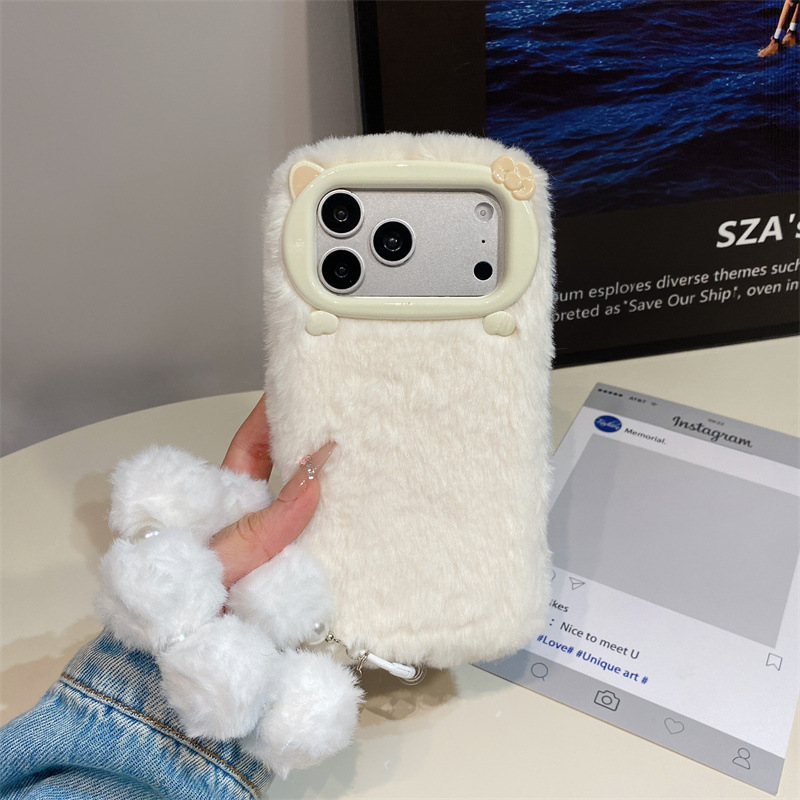 高級感のある無地のファー素材のプラッシュフォンケース iPh - Phone Cases For Iphone 15 のレビューと価格