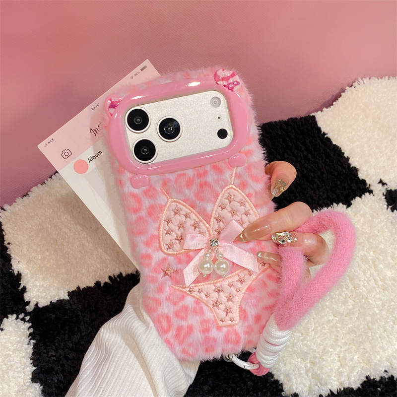 高級感のあるレオパード柄ビキニプリントのぬいぐるみ風スマホケ - Phone Cases For Iphone 15 のレビューと価格
