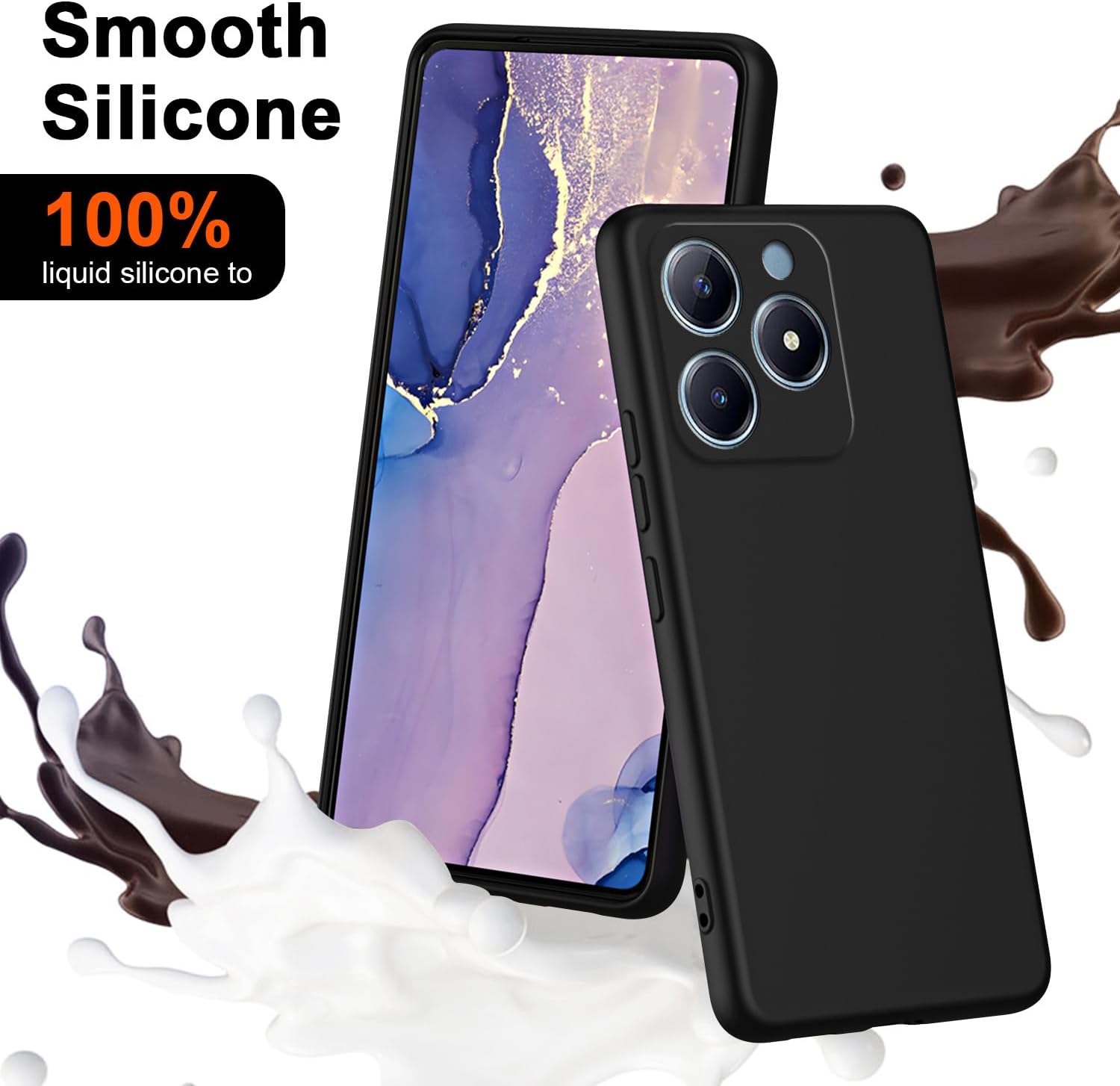 Realme用の柔軟な液体シリコンケース,tpu保護カバー, - Realme Note 50 のレビューと価格