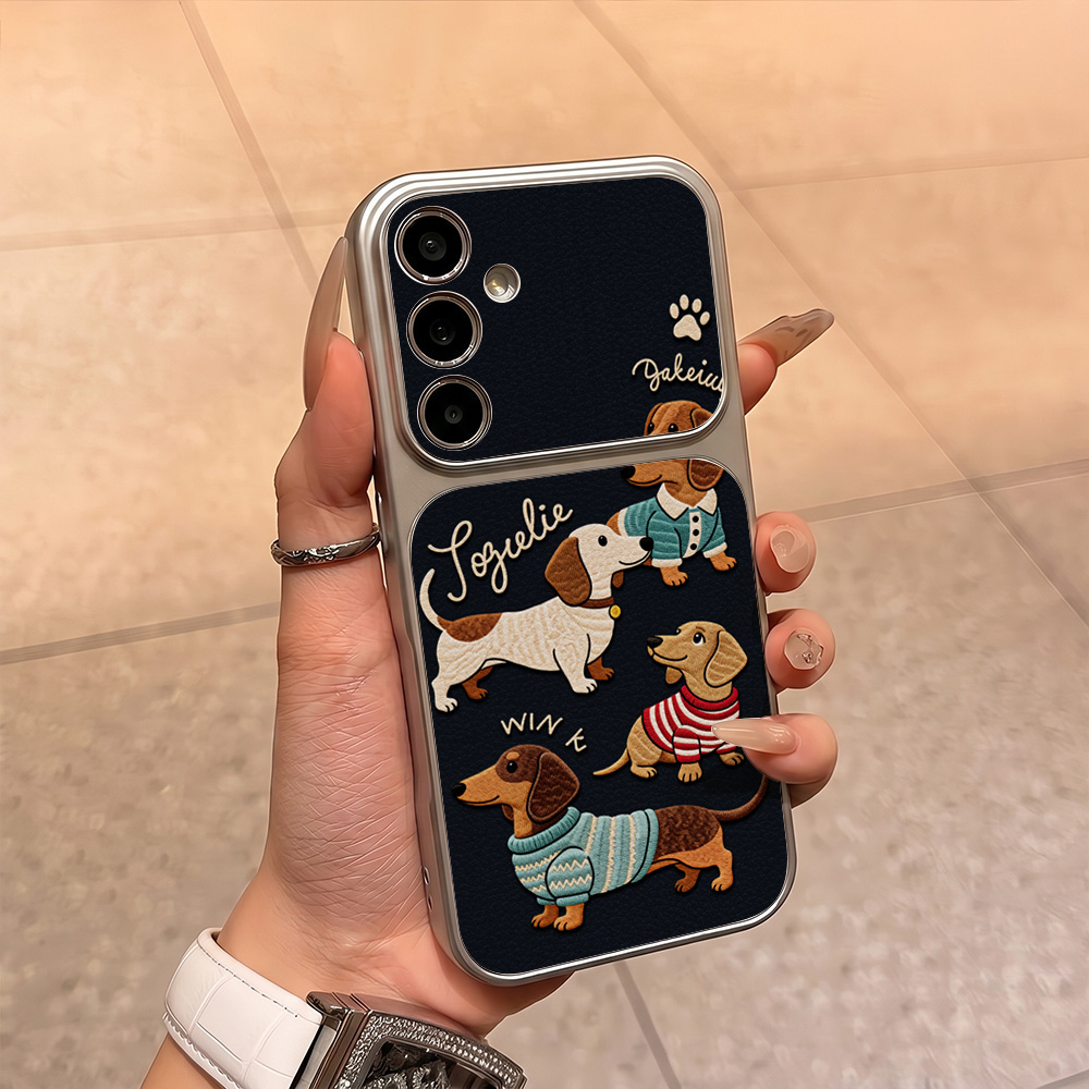 漫画の子犬柄レザー携帯電話ケース Samsung A57 A - Phone Cases That Cover The Camera のレビューと価格