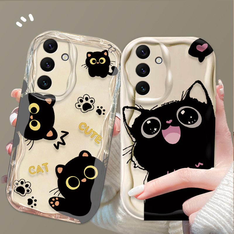 かわいい大きな目の黒猫ケース Samsung Galaxy  - Phone Cases A14 Samsung のレビューと価格