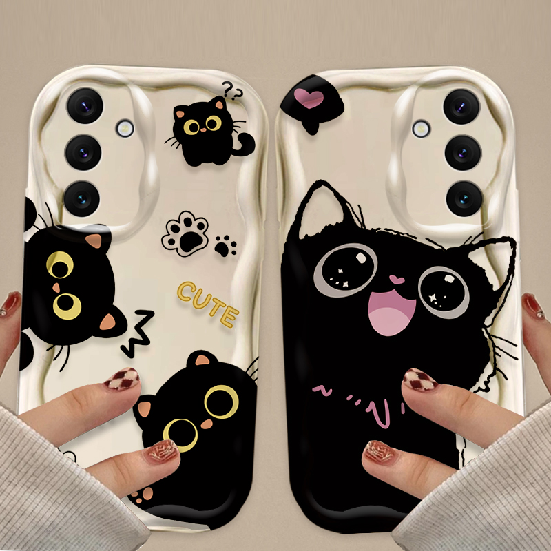 かわいい大きな目の黒猫ケース Samsung Galaxy  - Phone Cases A14 Samsung のレビューと価格