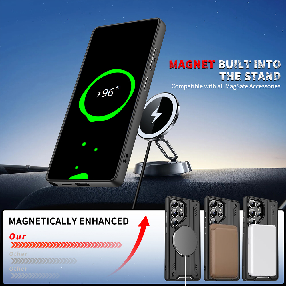 360 °   MagSafe対応メタルリング付きスタンドケ - Phone Cases Quality のレビューと価格
