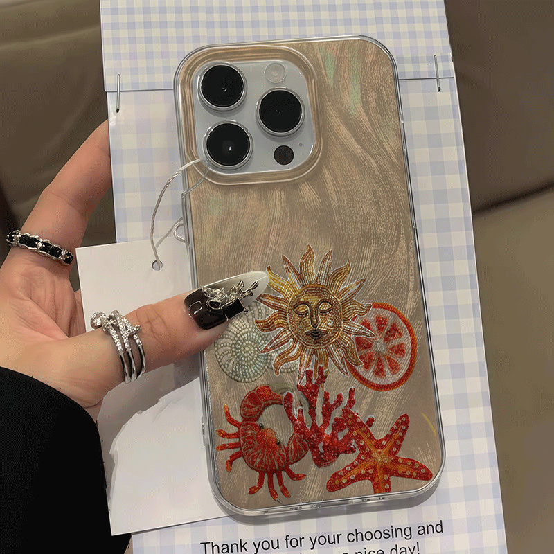 カメラ保護カニとヒトデ柄アイスフォンケース Xiaomi R - Phone Cases That Cover The Camera のレビューと価格