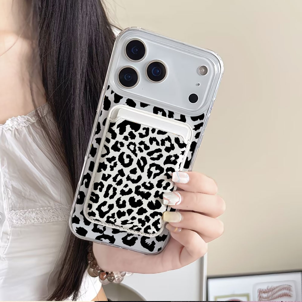 ブラックレオパード柄 MagSafe対応 ウォレット マグネ - Phone Cases That Hold Cards のレビューと価格