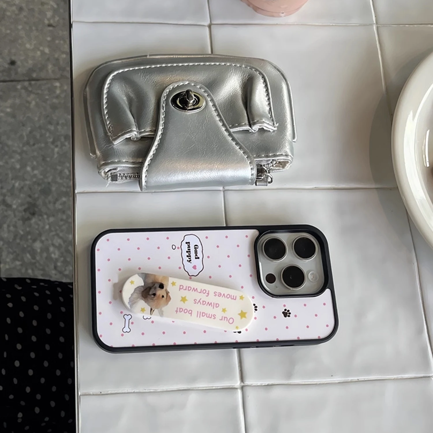 INSピンクウェーブポイントグッドパピーカワイイキュートバン - Phone Cases Kawaii のレビューと価格