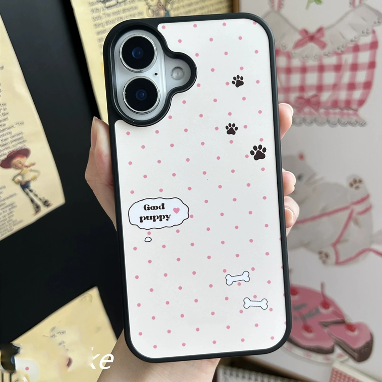INSピンクウェーブポイントグッドパピーカワイイキュートバン - Phone Cases Kawaii のレビューと価格