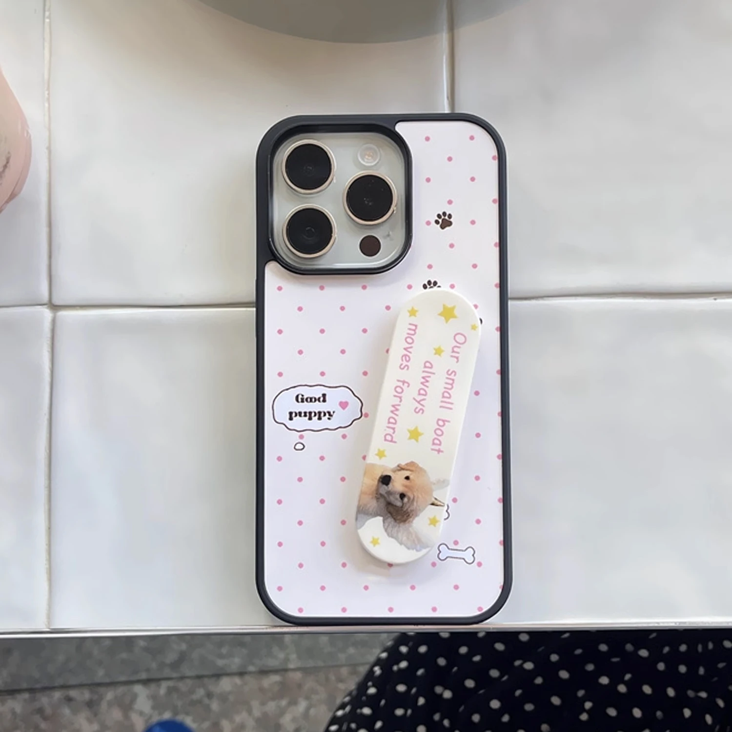 INSピンクウェーブポイントグッドパピーカワイイキュートバン - Phone Cases Kawaii のレビューと価格