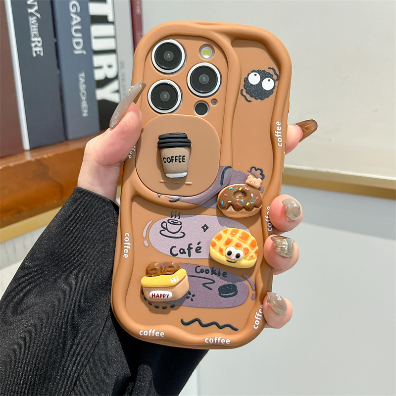 3D漫画パン型リストストラップ付きウェーブ型スマホケース i - Phone Cases That Cover The Camera のレビューと価格