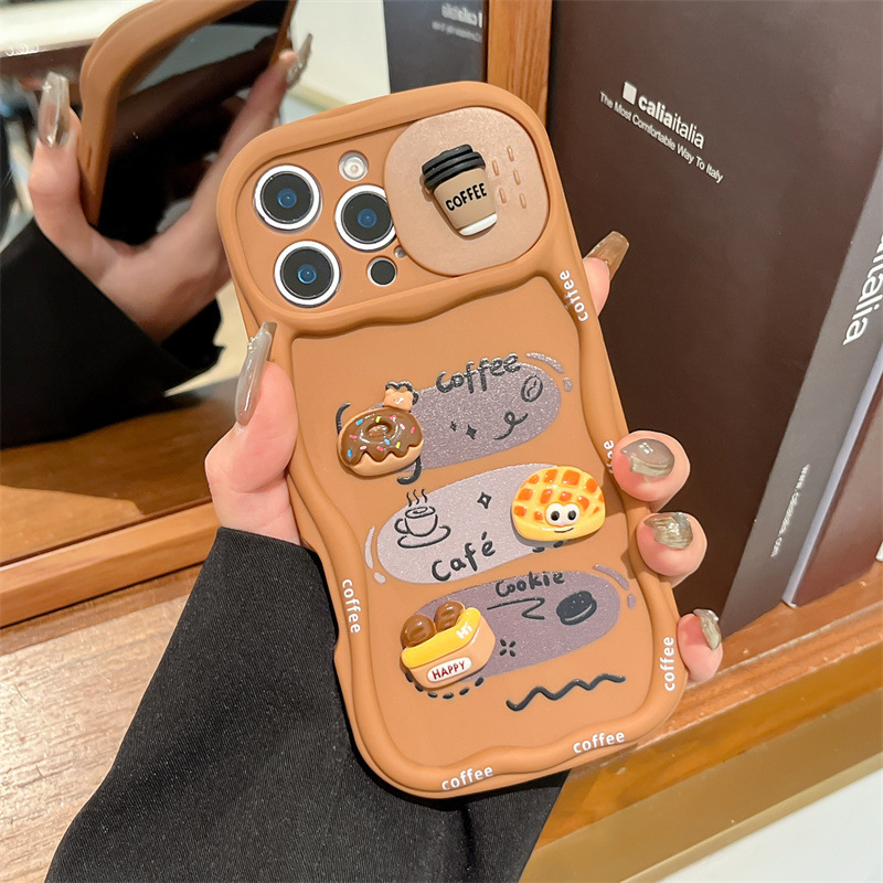 3D漫画パン型リストストラップ付きウェーブ型スマホケース i - Phone Cases That Cover The Camera のレビューと価格