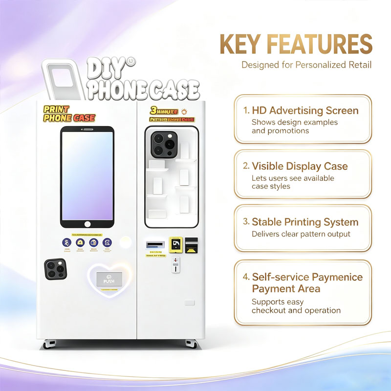 自動電話ケース販売機 DIYカスタムケースマシン タッチスク - Phone Cases Vending Machine のレビューと価格