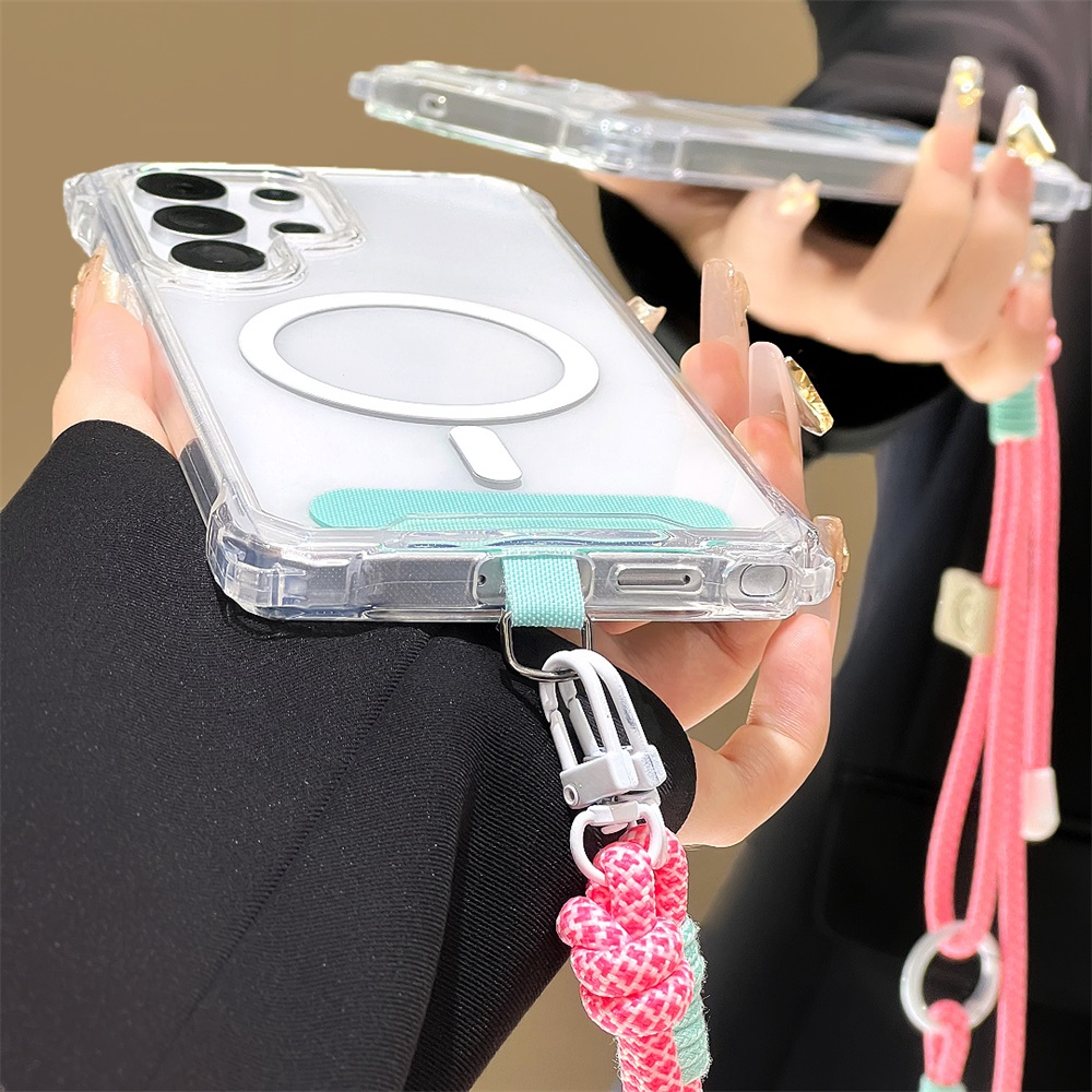 透明なクロスボディストラップ付きマグネット式スマホケース S - Phone Cases Quality のレビューと価格