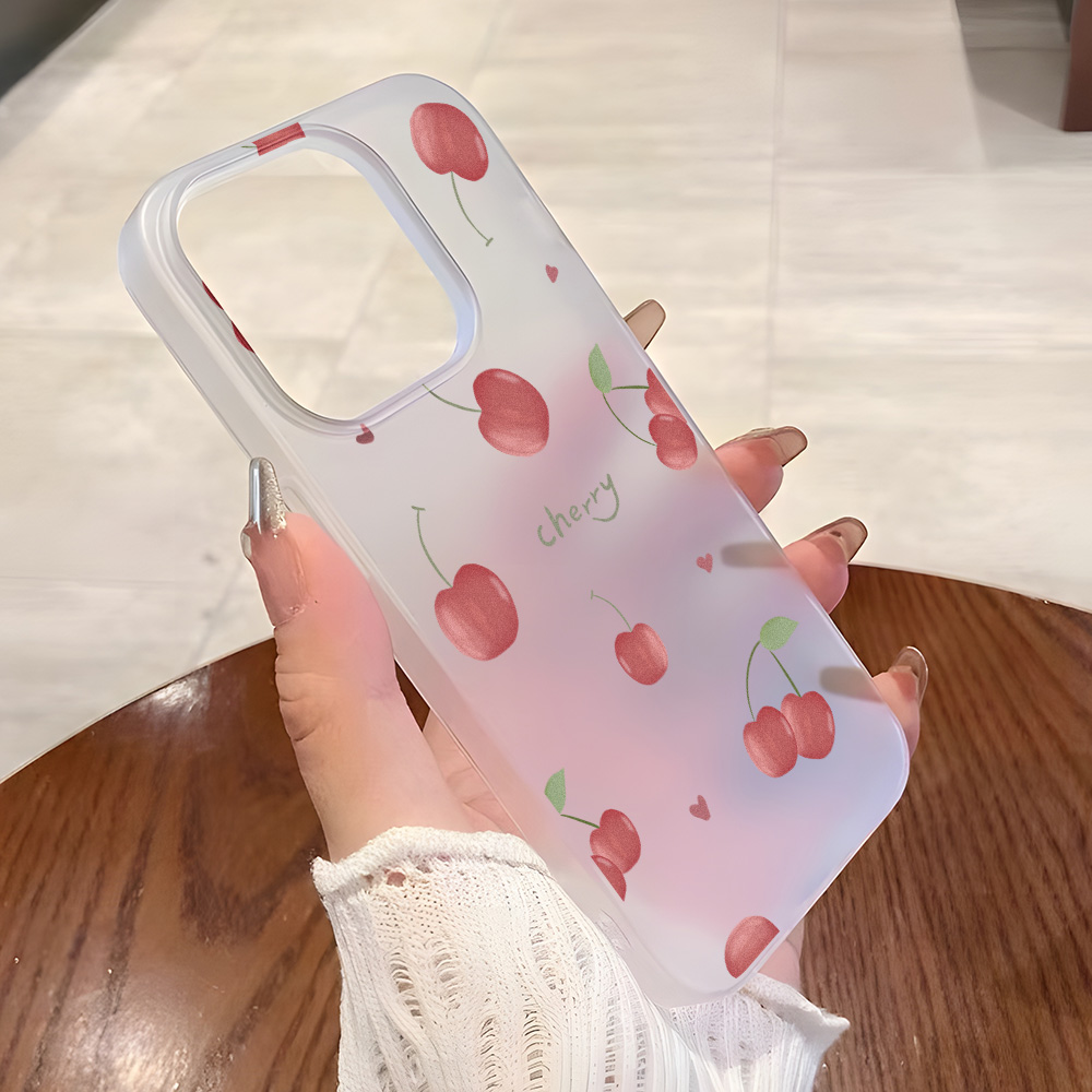 チェリー柄フロスト加工iPhoneケース iPhone 17 - Phone Cases For Iphone 15 のレビューと価格