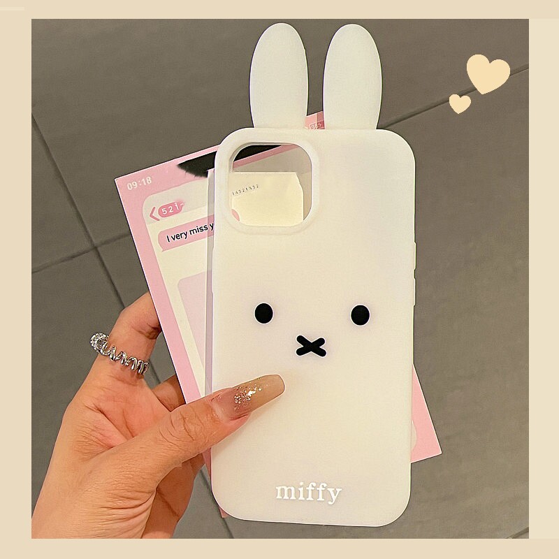3D立体のかわいいミッフィーウサギのスマホケース iPhon - Phone Cases Kawaii のレビューと価格