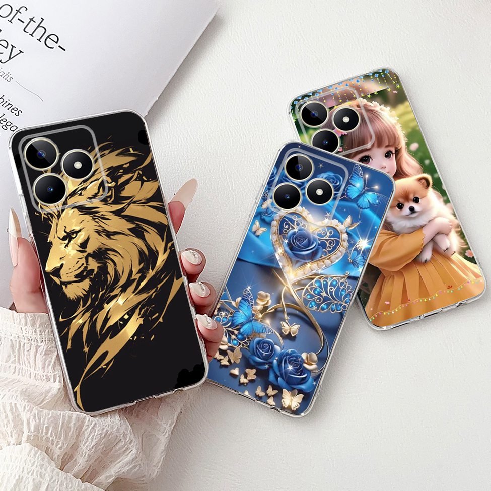 Realme-かわいい猫,花,蝶,男の子と女の子のための透明 - Phone Cases Rimowa のレビューと価格